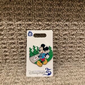 Disney 25th Anniversary Mickey Mouse Pin - Red, Blue, Green